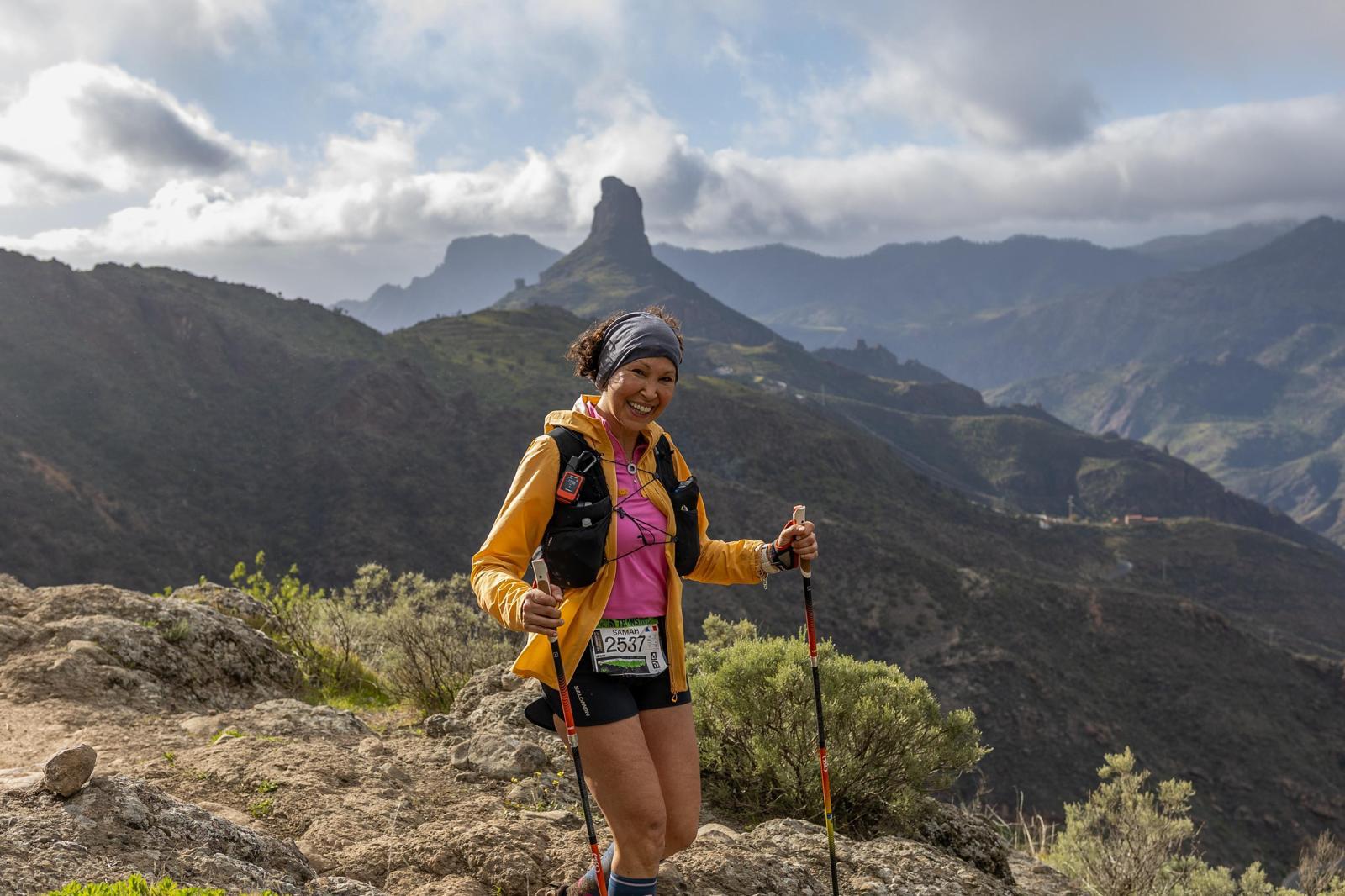 Samah en trail à Gran Canaria